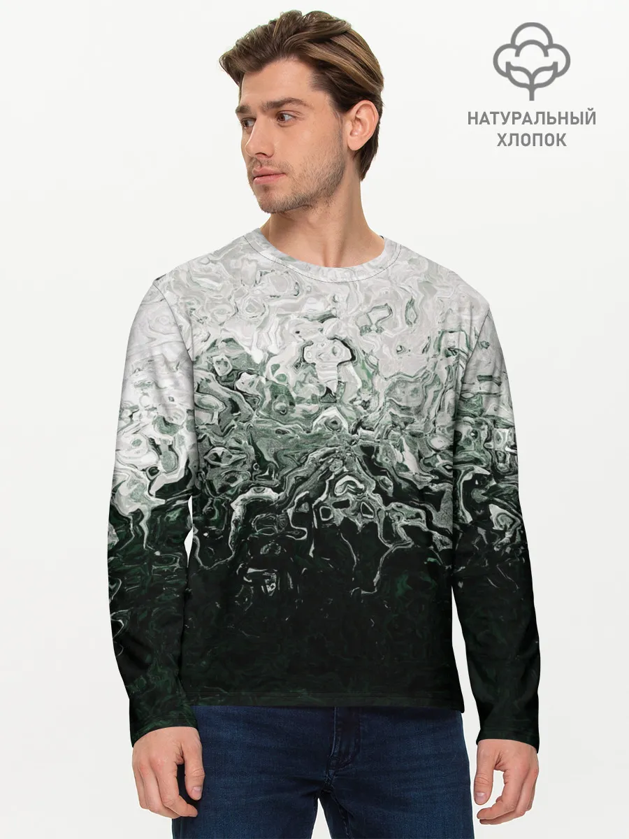 Мужской лонгслив базовый / Разводы жидкость абстракция