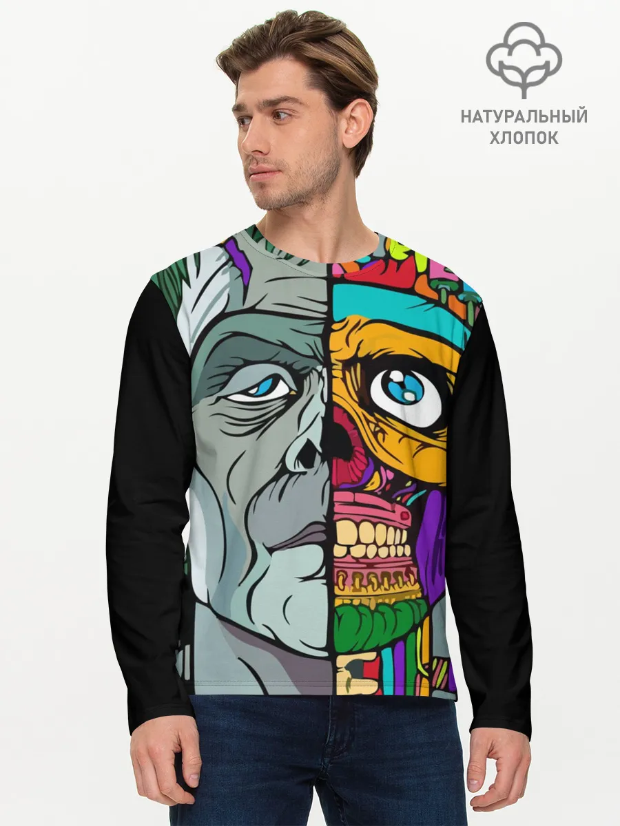 Мужской лонгслив базовый / Франкенштейн