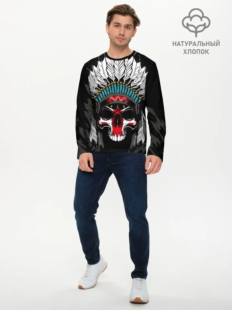 Мужской лонгслив базовый / Череп