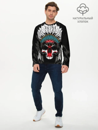 Мужской лонгслив базовый / Череп