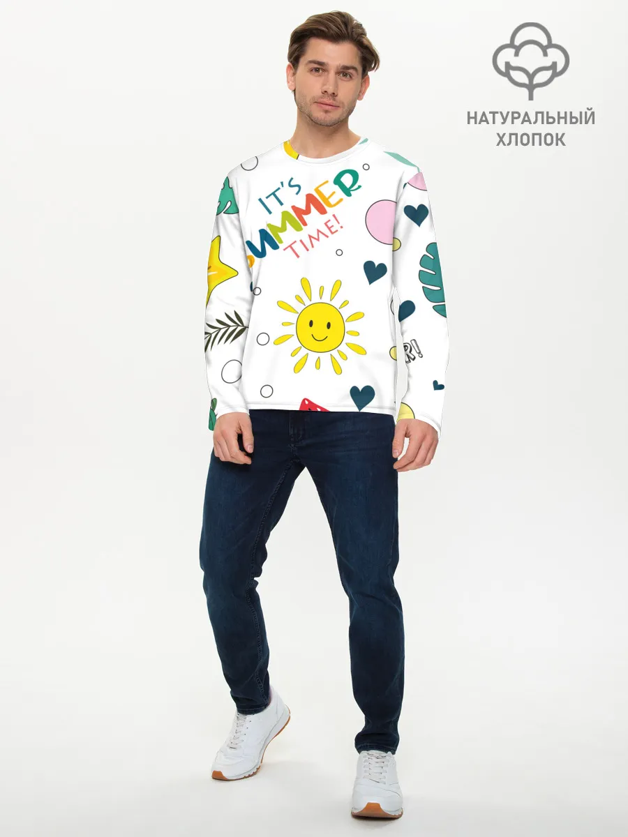 Мужской лонгслив базовый / summer time