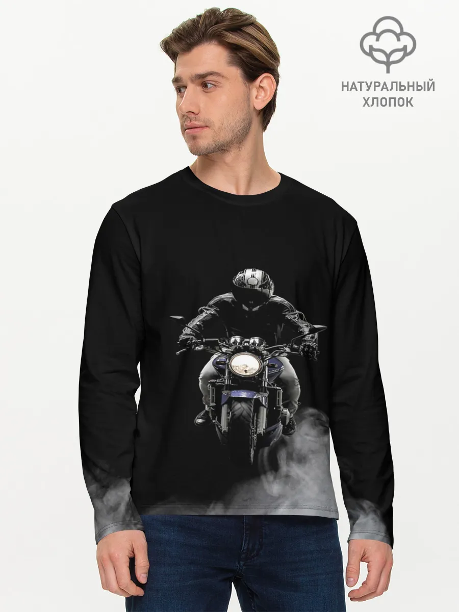 Мужской лонгслив базовый / МОТОЦИКЛЫ
