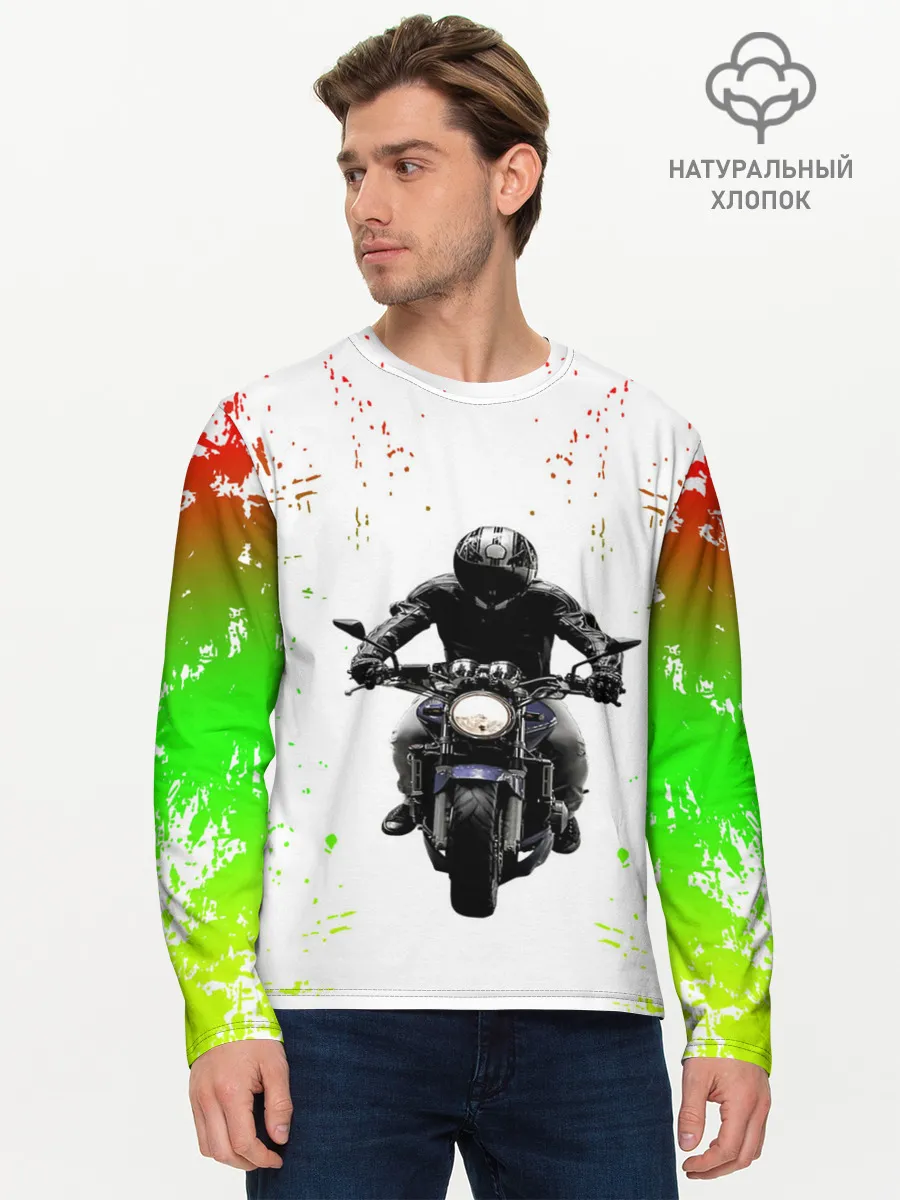 Мужской лонгслив базовый / МОТОЦИКЛЫ