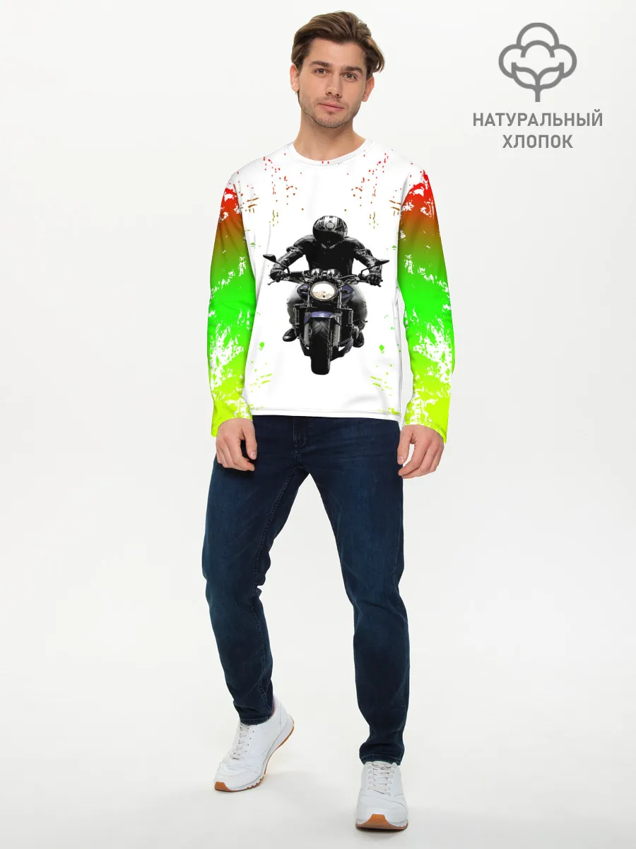 Мужской лонгслив базовый / МОТОЦИКЛЫ