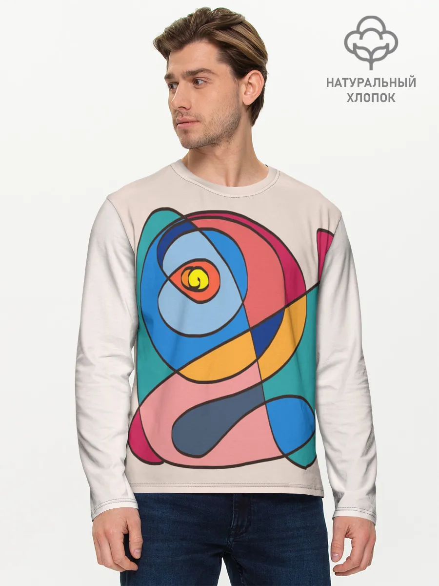 Мужской лонгслив базовый / Абстракция полет фантазии