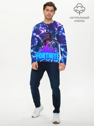 Мужской лонгслив базовый / Фортнайт | Молнии