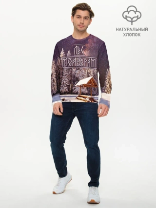 Мужской лонгслив базовый / Лес мой храм