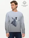 Мужской лонгслив базовый / мультяшный пингвин