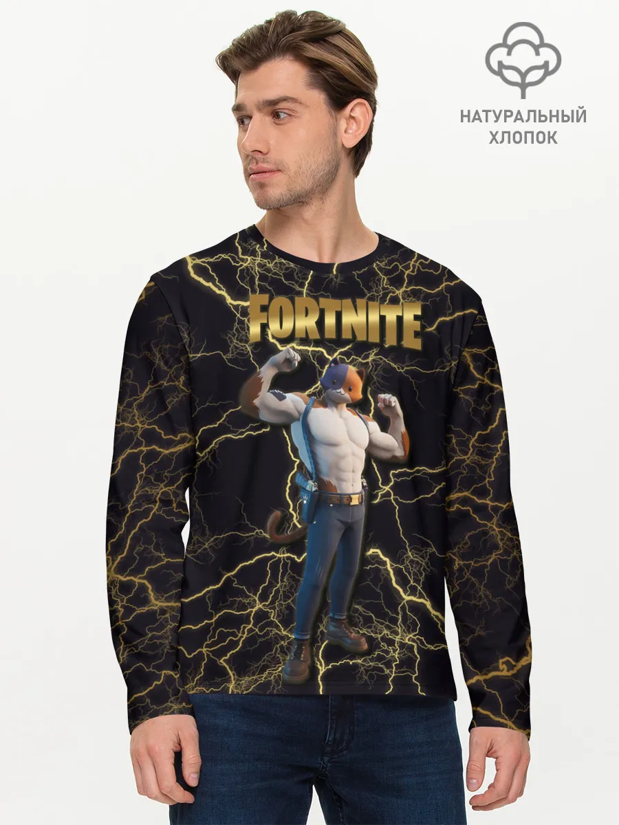 Мужской лонгслив базовый / Meowcles Fortnite 2