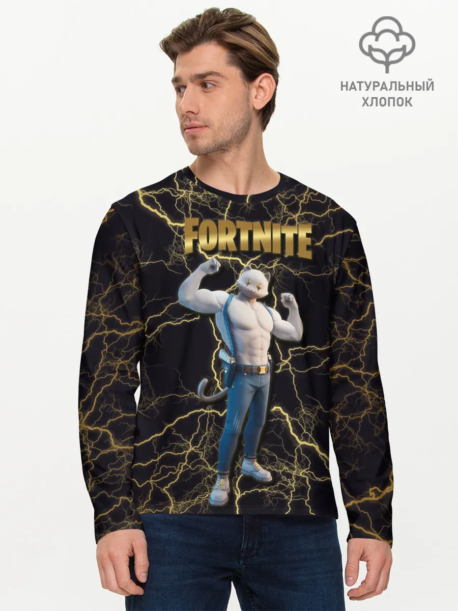 Мужской лонгслив базовый / Meowcles Fortnite 2