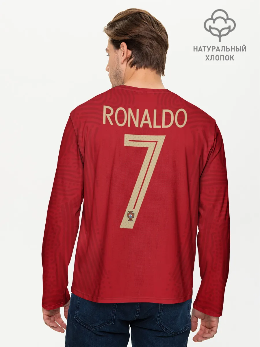 Мужской лонгслив базовый / Ronaldo home EURO 2020