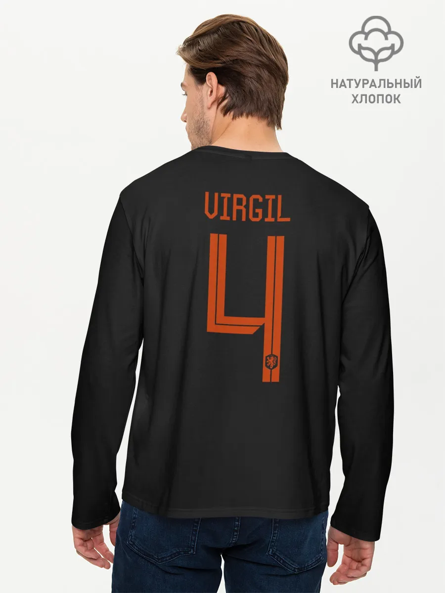 Мужской лонгслив базовый / Van Dijk away EURO 2020