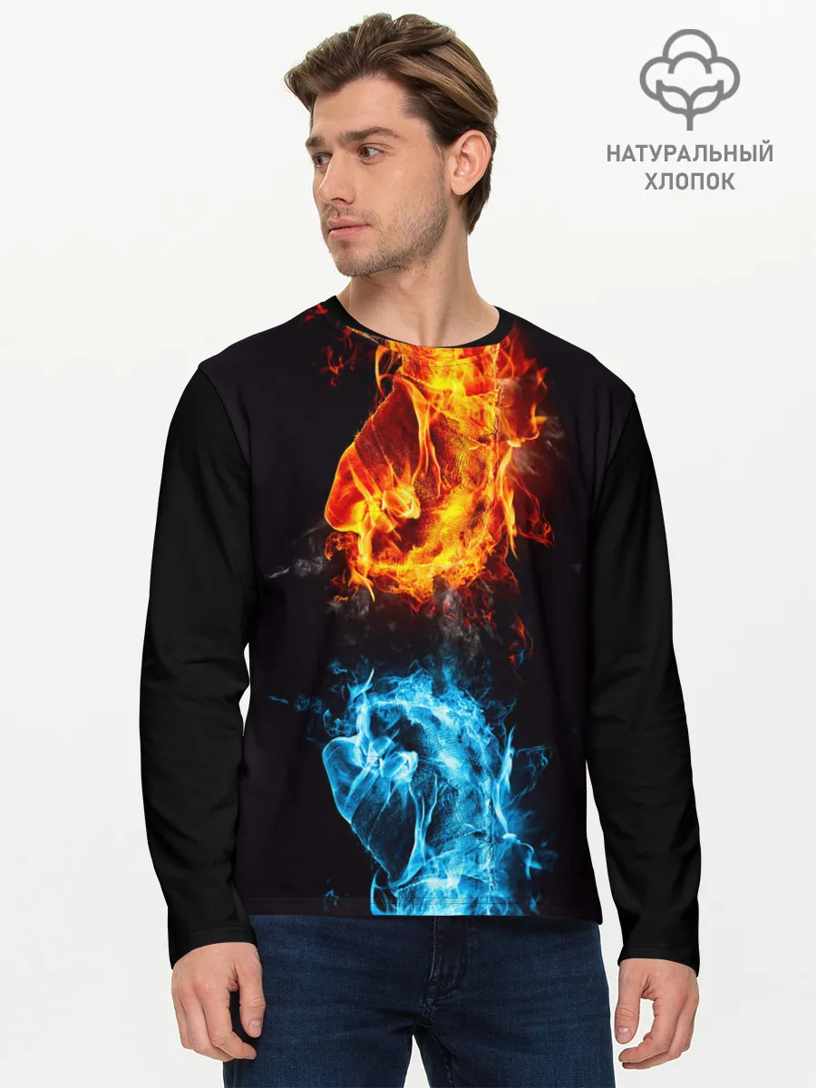 Мужской лонгслив базовый / Огонь и Вода