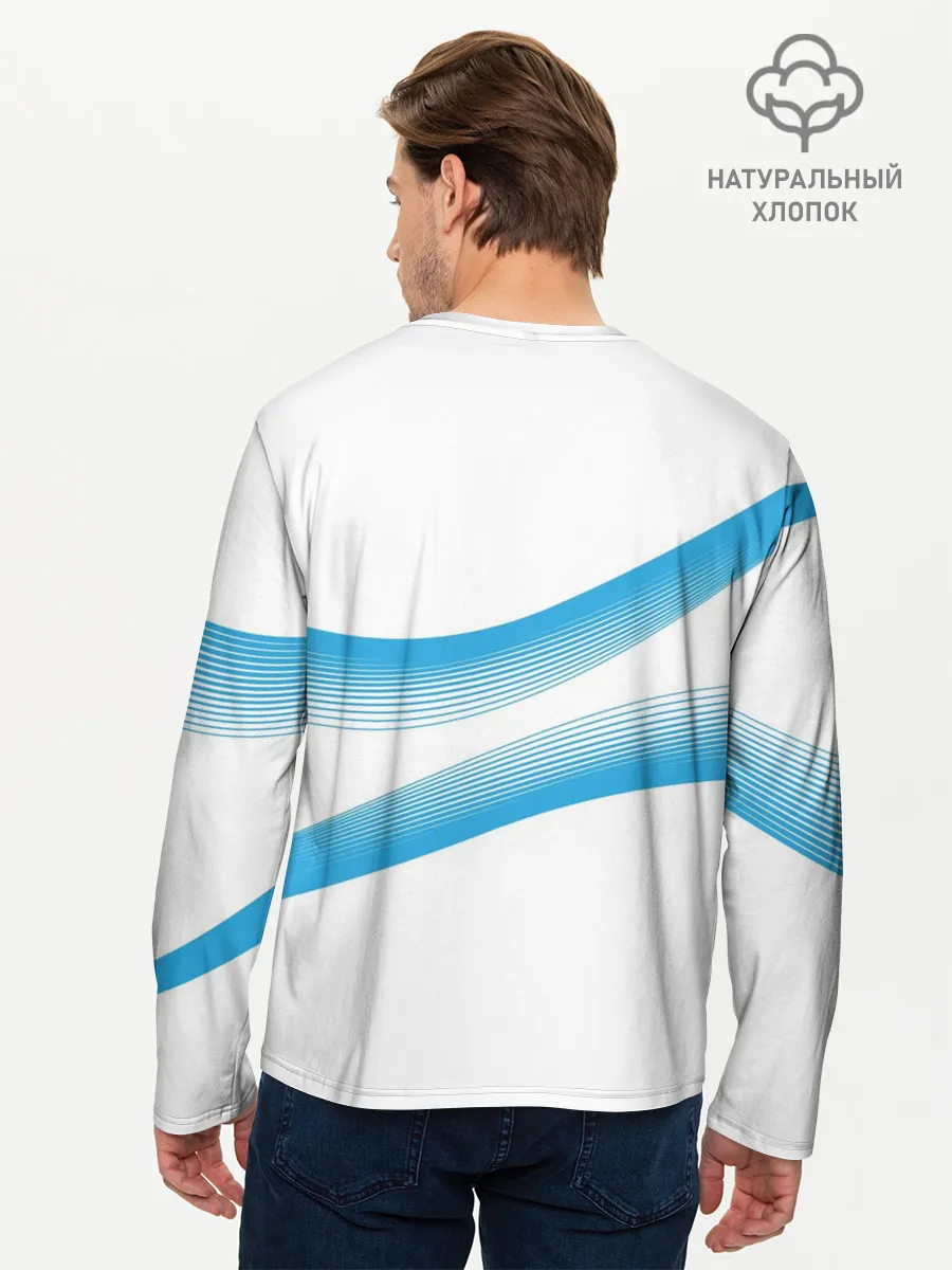 Мужской лонгслив базовый / Волны