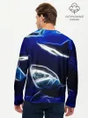 Мужской лонгслив базовый / ДЕЛЬФИН В МОРЕ.