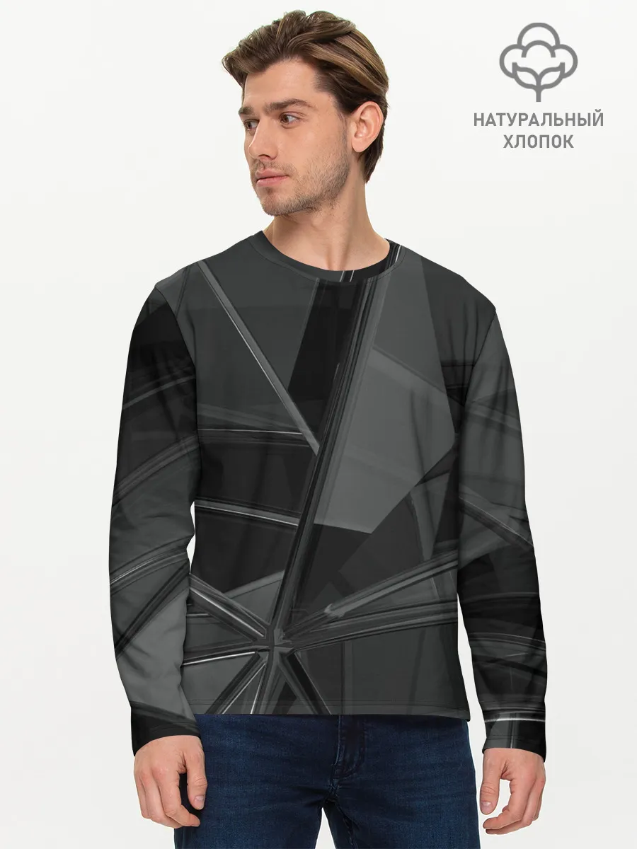 Мужской лонгслив базовый / Stone | Black