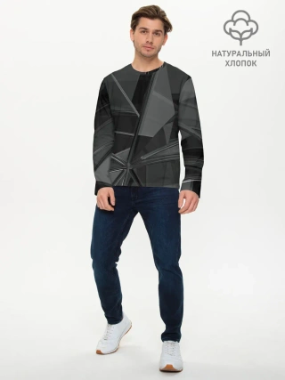 Мужской лонгслив базовый / Stone | Black