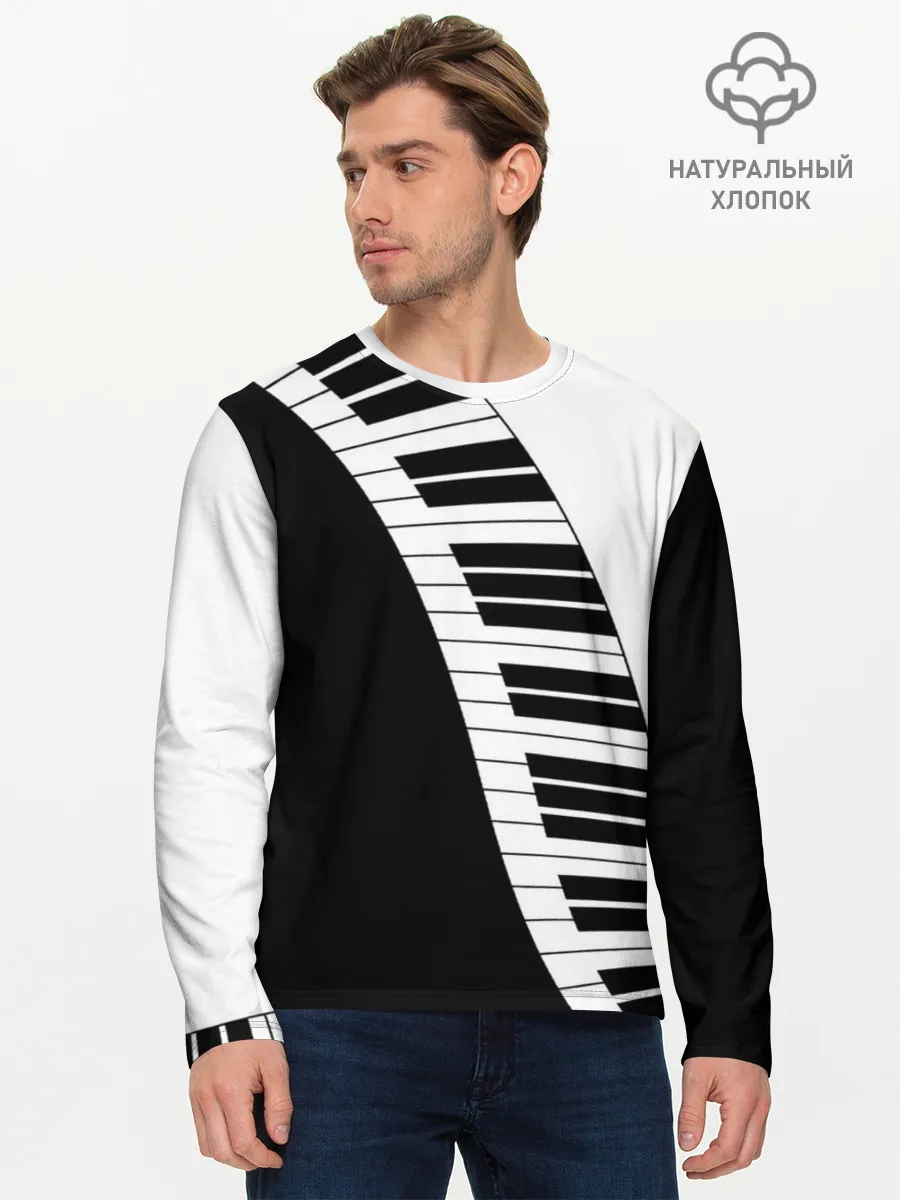 Мужской лонгслив базовый / Piano | Пианино