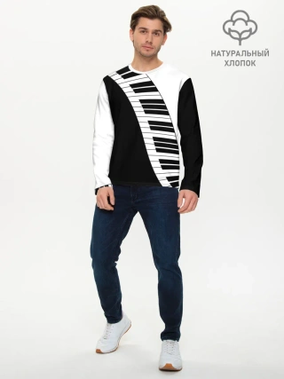 Мужской лонгслив базовый / Piano | Пианино