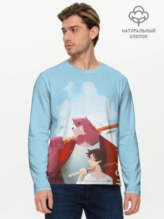 Мужской лонгслив базовый / Куматэцу и его ученик