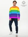 Мужской лонгслив базовый / ЦВЕТНЫЕ ЛИНИИ