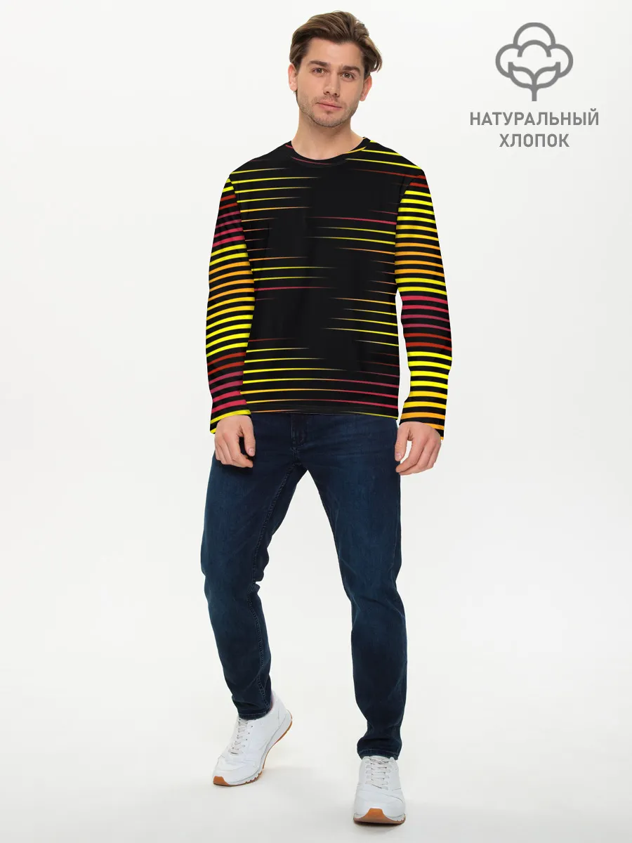 Мужской лонгслив базовый / HORIZONTAL GEOMETRY