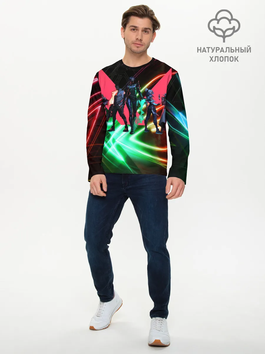 Мужской лонгслив базовый / Valorant | Neon