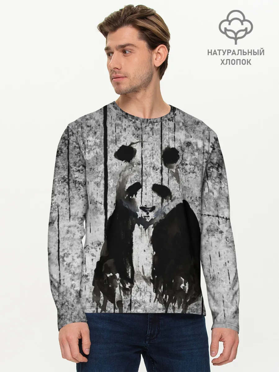 Мужской лонгслив базовый / Грустная Панда