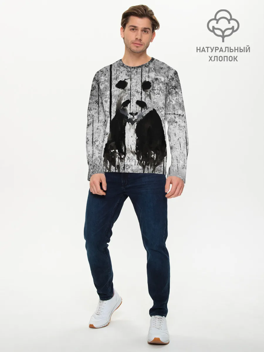 Мужской лонгслив базовый / Грустная Панда