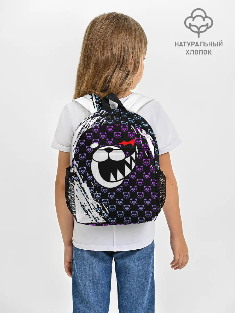 Рюкзак детский / Монокума на фиолетовом паттерне