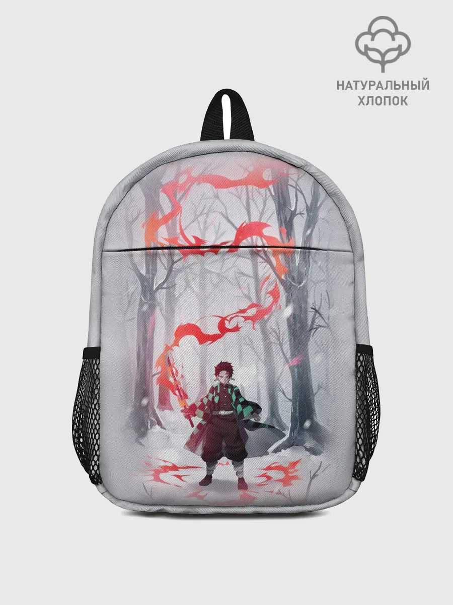 Рюкзак детский / KIMETSU NO YAIBA красный след