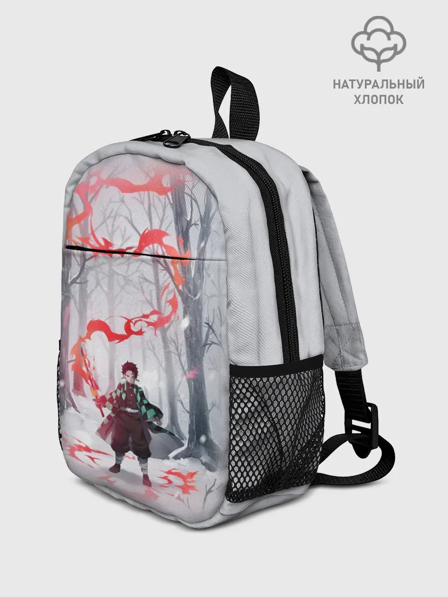 Рюкзак детский / KIMETSU NO YAIBA красный след