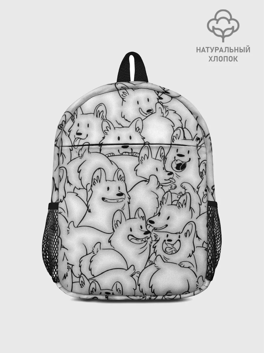 Рюкзак детский / Корги ЧБ