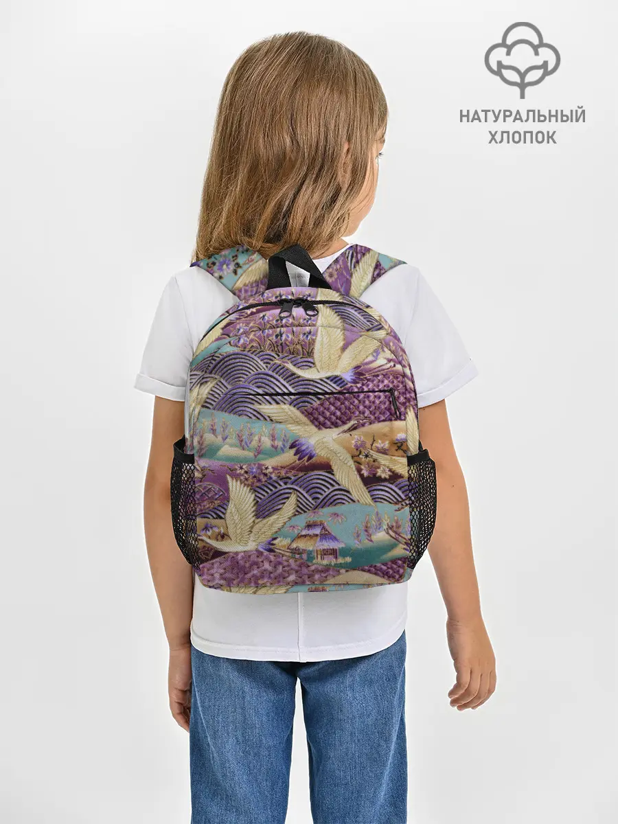 Рюкзак детский / Японская вышивка с журавлями