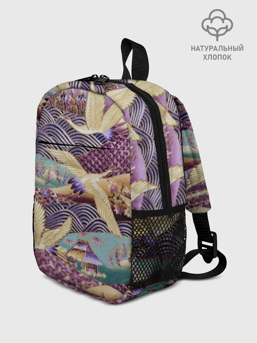 Рюкзак детский / Японская вышивка с журавлями