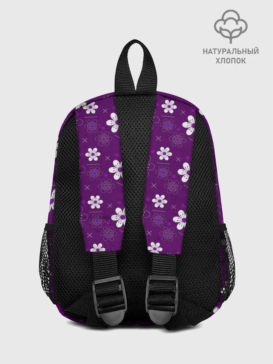 Рюкзак детский / узор цветы на фиолетовом фоне