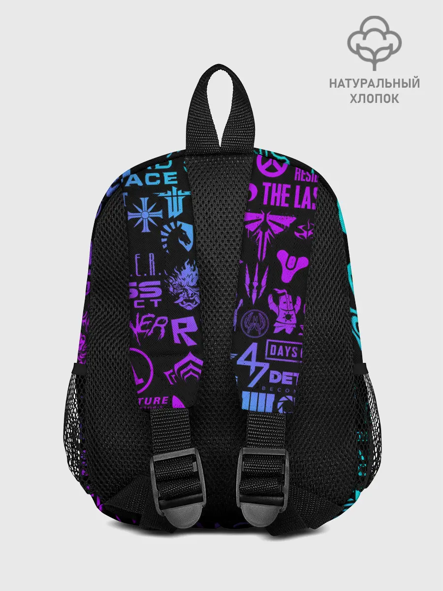 Рюкзак детский / ЛОГОТИПЫ ИГР НЕОН / NEON GAMES LOGO