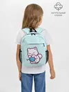 Рюкзак детский / Белый котенок с клубком милый