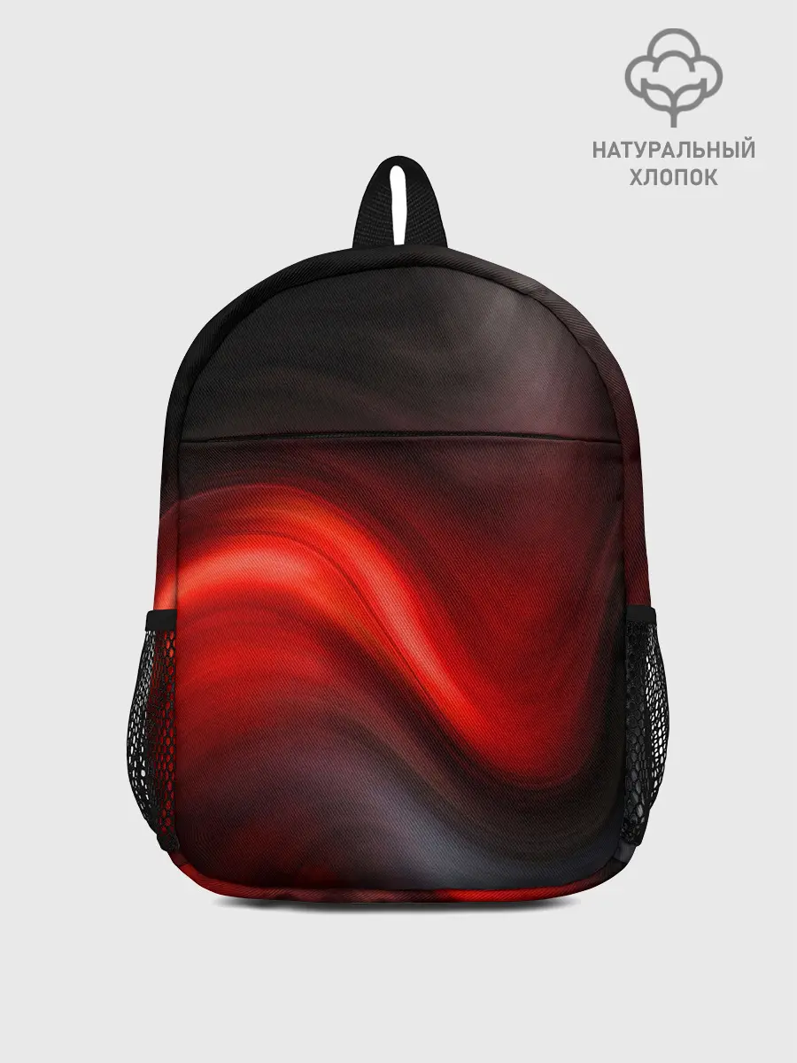 Рюкзак детский / BLACK RED WAVES | АБСТРАКЦИЯ