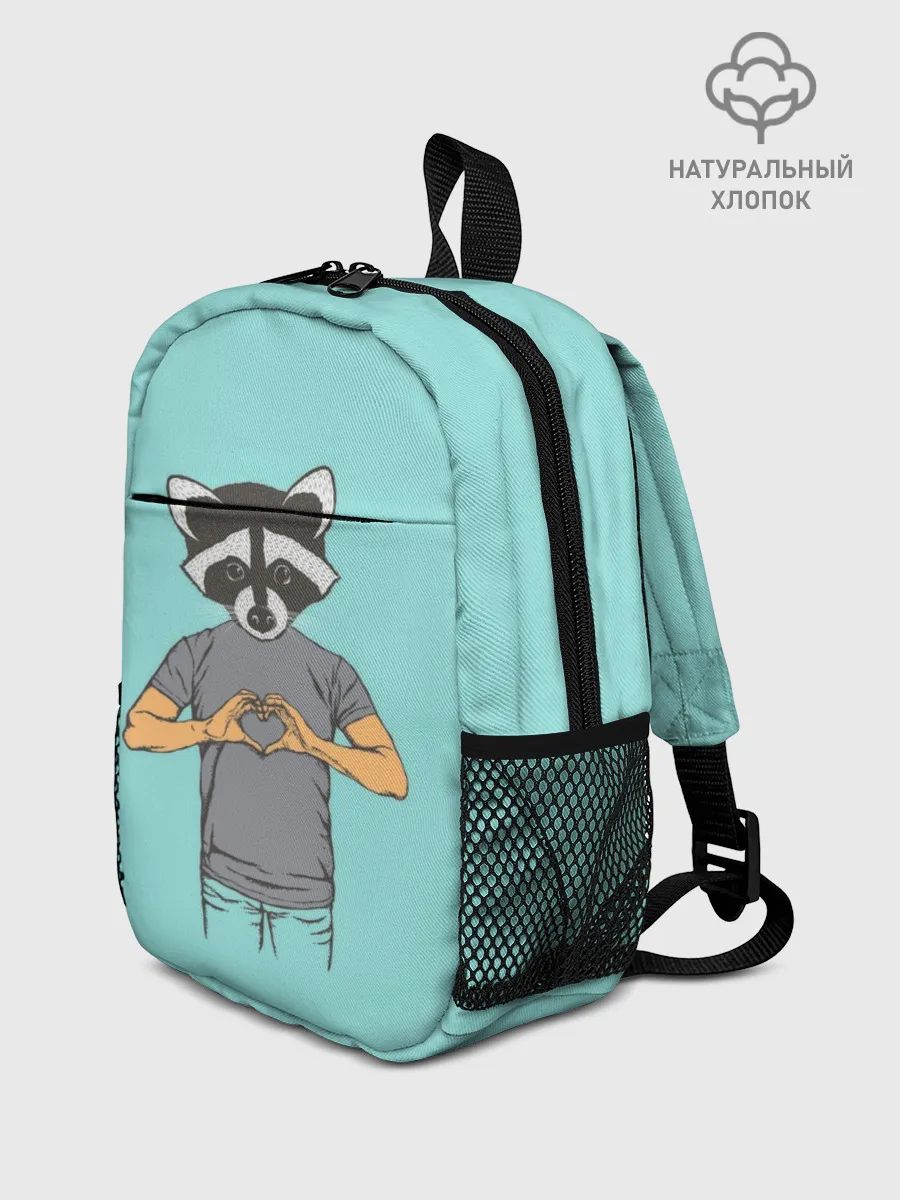 Рюкзак детский / Енот Хипстер Love