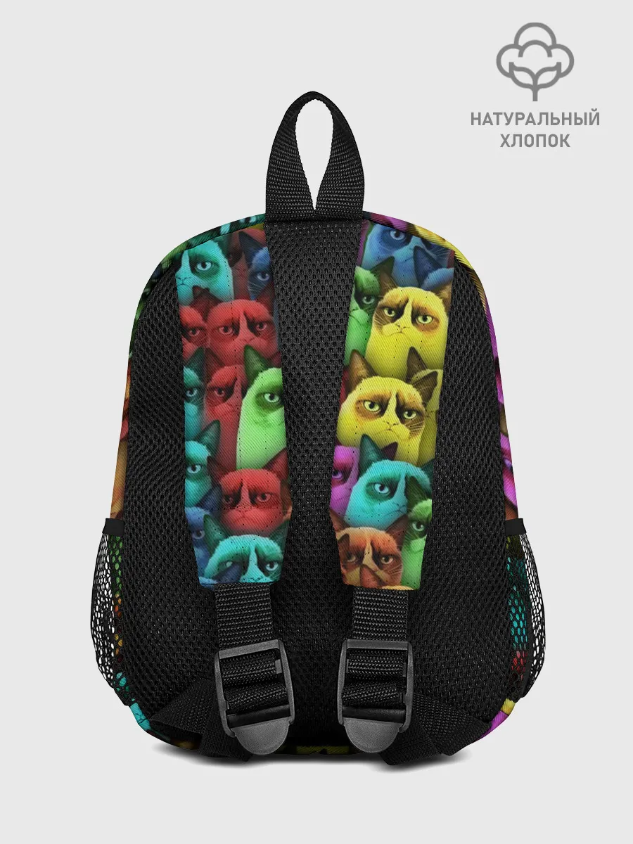 Рюкзак детский / Разноцветные сердитые коты