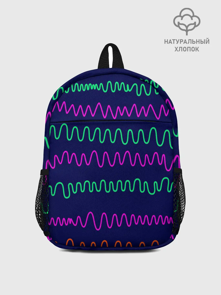 Рюкзак детский / Линии разными ручками на синем