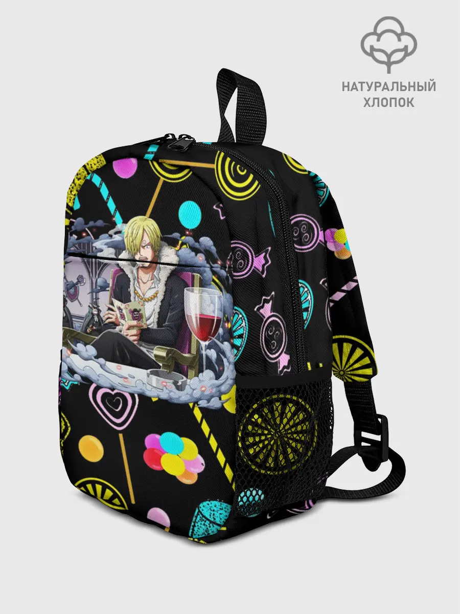 Рюкзак детский / Винсмок Санджи. Фон со сладостями