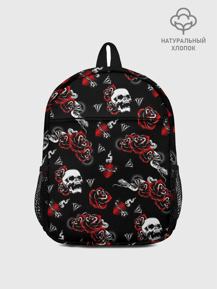 Рюкзак детский / Черепа и розы