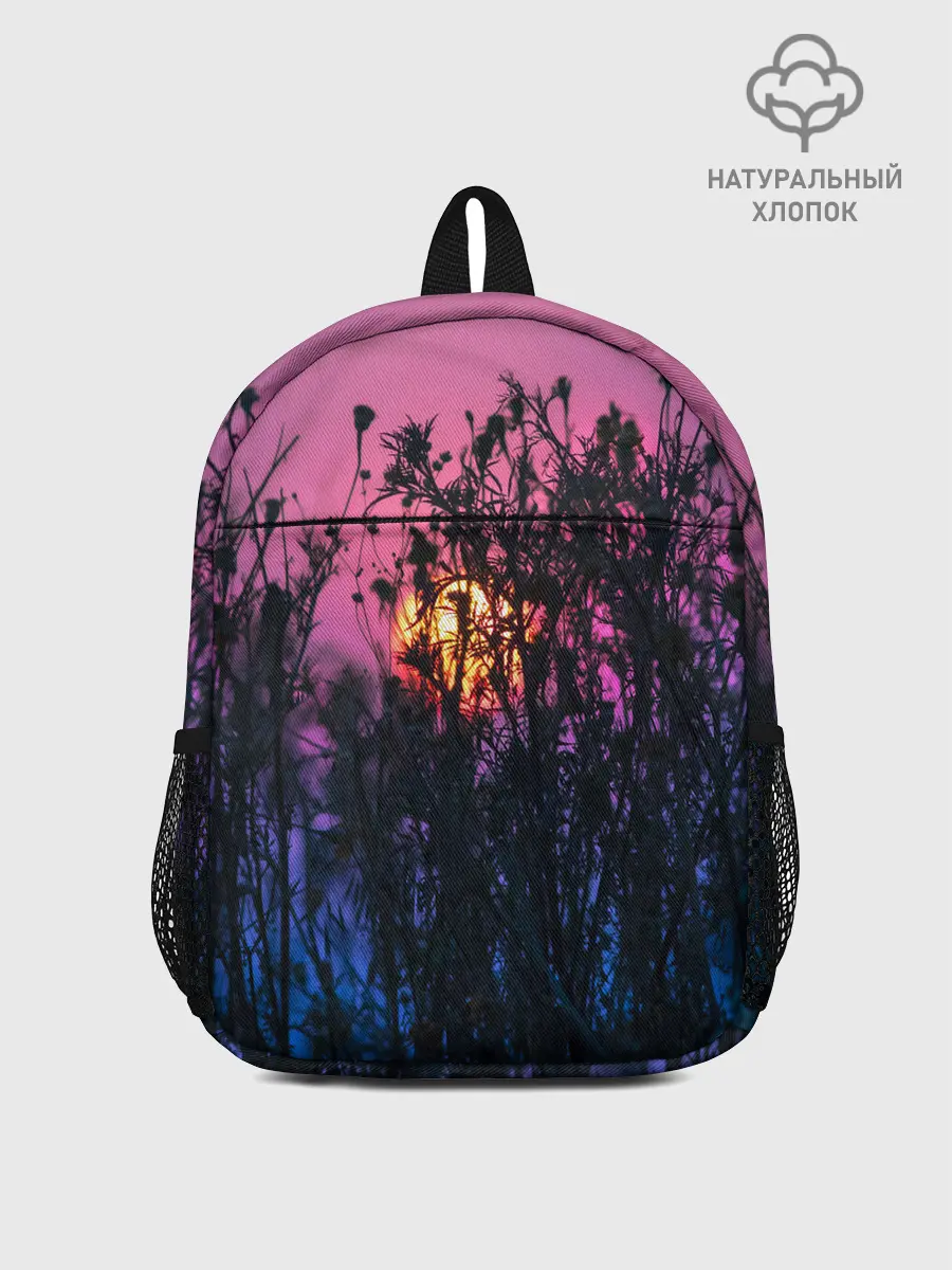 Рюкзак детский / Трава растения закатный свет