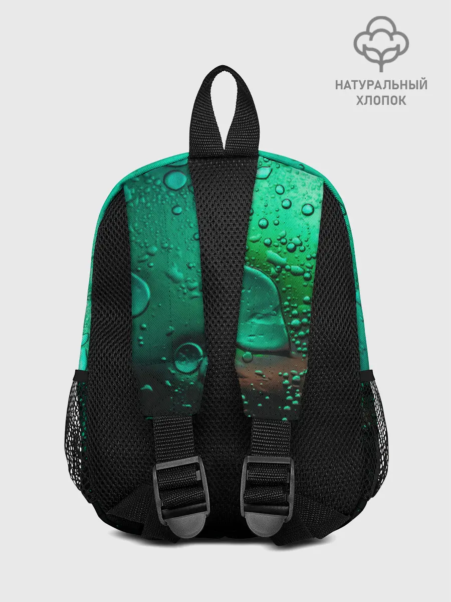 Рюкзак детский / Зеленые капли клетки