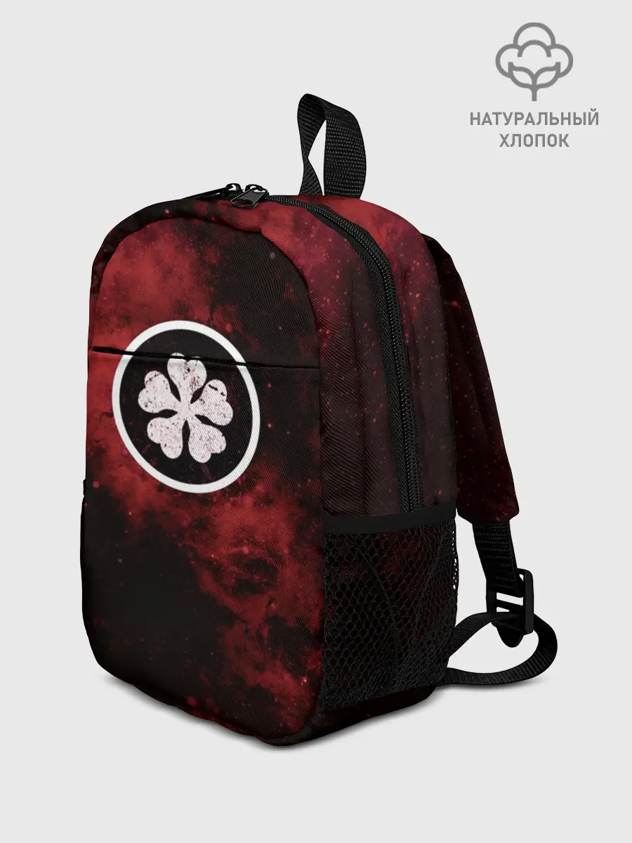 Рюкзак детский / Эмблема Черного клевера на космическом фоне