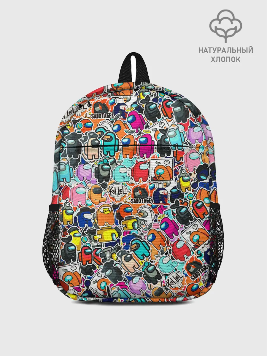 Рюкзак детский / Among Us sticker bombing