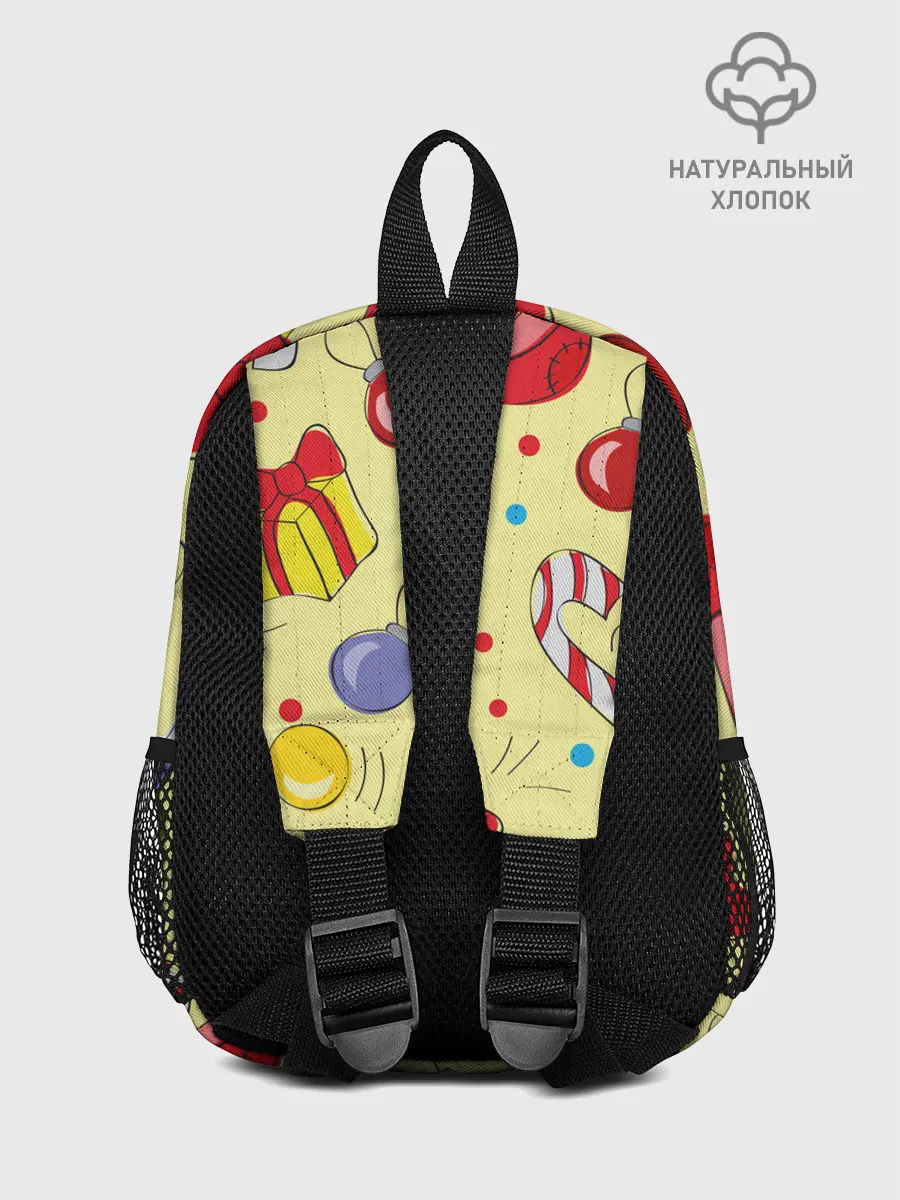 Рюкзак детский / Новогодний узор на желтом фоне