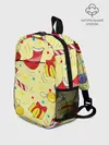 Рюкзак детский / Новогодний узор на желтом фоне